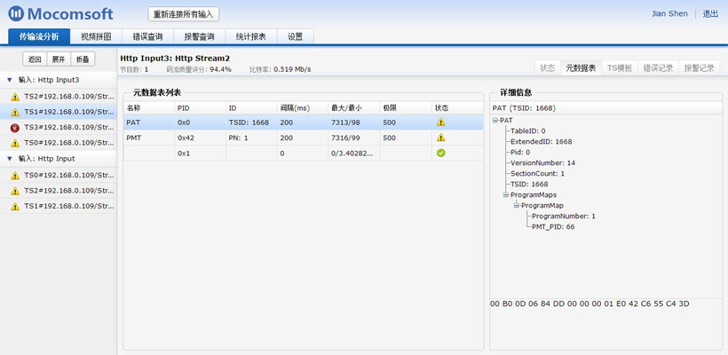 视频监测系统网络管理系统TSMWeb - 元数据表分析